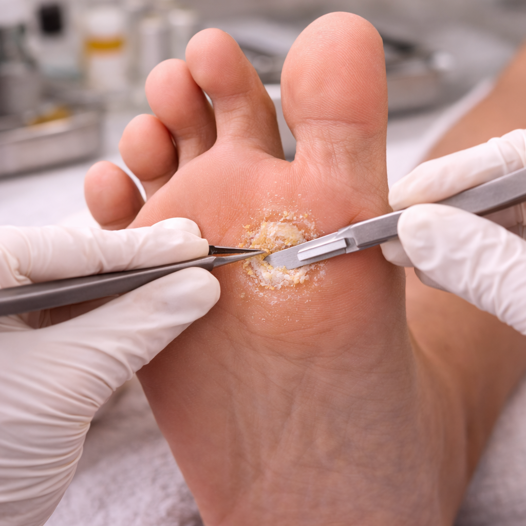 Corn removal - dermatology surgery in Hyderabad at SkinVive by Dr. Karishni Chittarvu