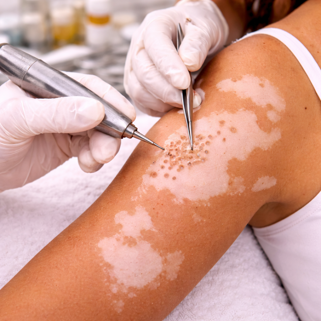 Vitiligo surgery - dermatology surgery in Hyderabad at SkinVive by Dr. Karishni Chittarvu